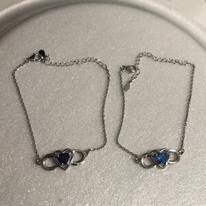 Silver and Blue Modern Minimalist Bracelets